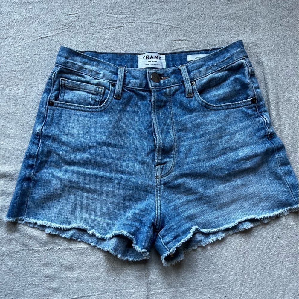 Frame Le Original Shorts Cut off High Waist Distressed Size 26